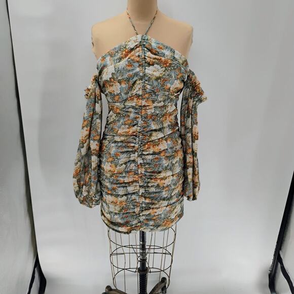 HELLO MOLLY Basque Country Mini Dress Sage size Small - Picture 5 of 14